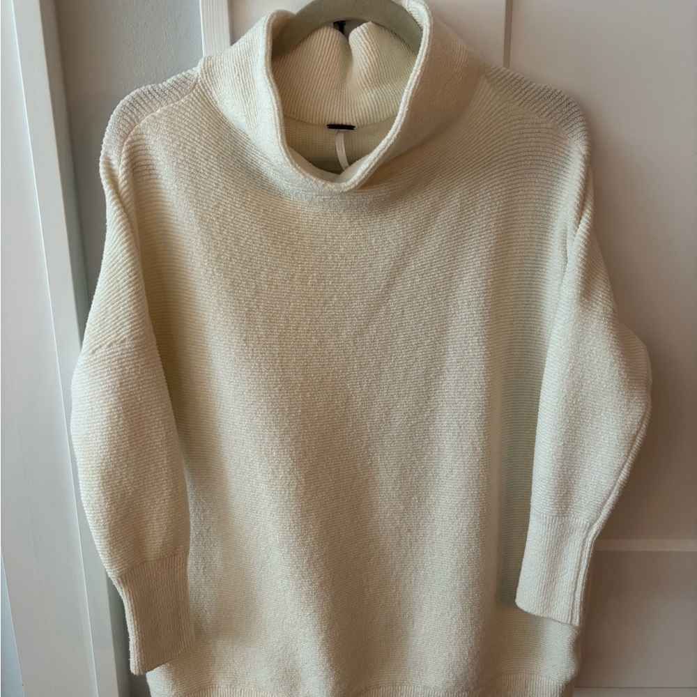 Free People Cream Oversized Sweater